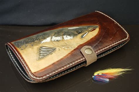 Leather Tube Fly Wallet Fly Fishing Salmon Female Design Etsy