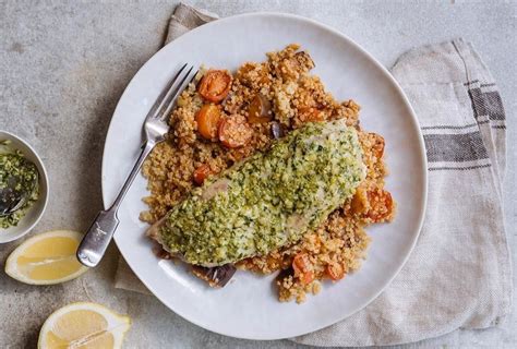 Maybe you would like to learn more about one of these? Healthy Fish recipe | Basil pesto haddock & aubergine ...