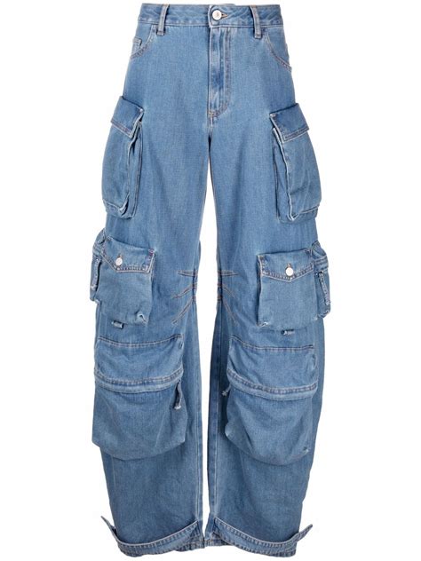 The Attico Fern Cargo Jeans Farfetch