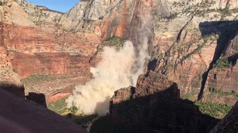 Large Rockfall At Zion National Park Injures Hikers Youtube