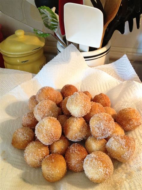 Donut Holes From Biscuit Dough Really Good I Glazed Em Instead Of