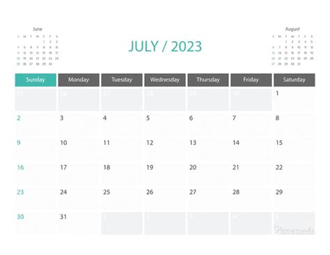 July 2023 And 2024 Calendar Free Printable With Holidays
