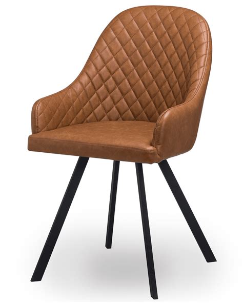 Tan Faux Leather Leather Dining Chair With Black Metal Legs Mh20046 Ready To Buy Millmax