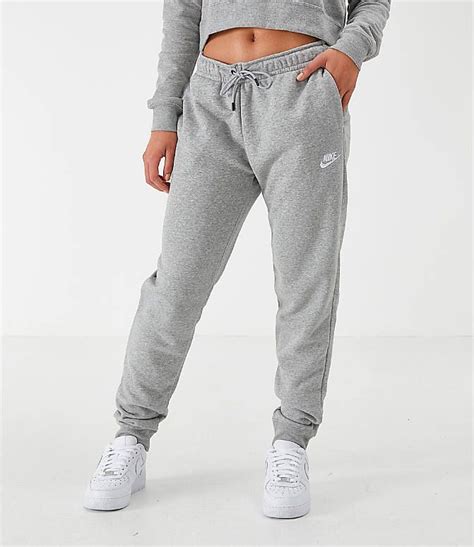 Front View Of Women S Nike Sportswear Essential Jogger Pants In Grey
