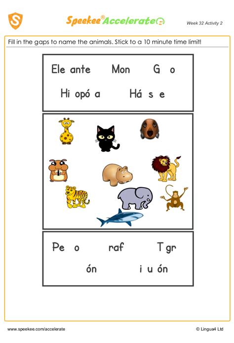 Animals In Spanish Worksheet Worksheet Education