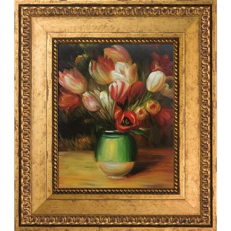 Shop Pierre Auguste Renoir Tulips In A Vase Hand Painted Framed Oil
