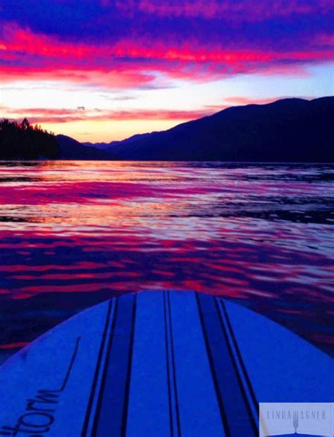 Fiery Sunset On The Paddleboard Whitefish Mt Mountain Vacations
