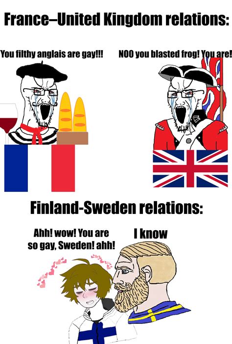 France And Uk Vs Sweden And Finland Relations Wojak Comics Know