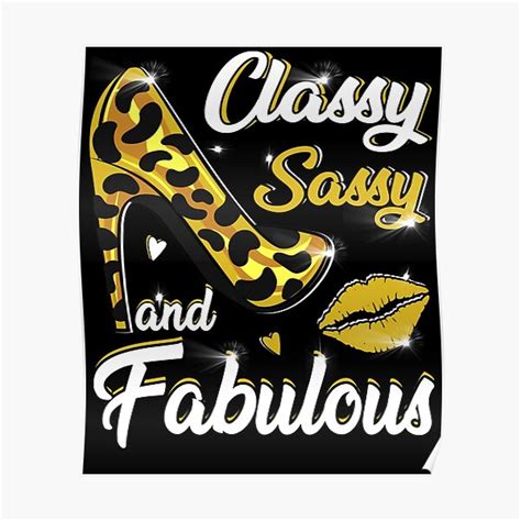 Classy Sassy And Fabulous Cute Leopard Lips Birthday Poster For Sale