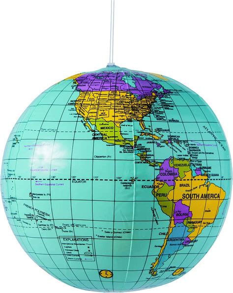 36 Inflatable Dark Blue Topographical Earth Globe Earthball Beach Ball