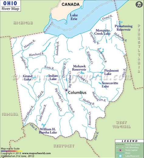 Ohio Rivers Map Rivers In Ohio Ohio Map Ohio River Map