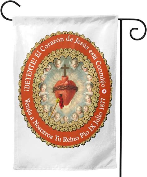 Mmj Garden Flag Spanish Sagrado Corazon Sacred Heart Of Jesus Catholic