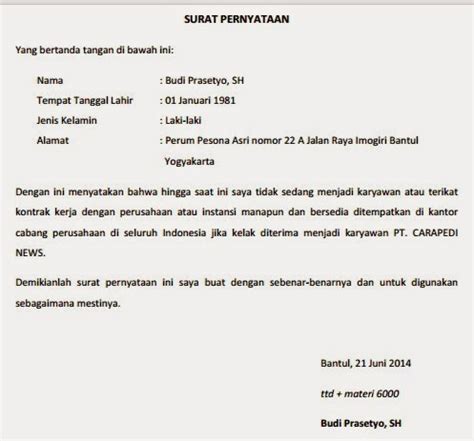 Contoh Surat Komitmen Kerja Dan Cara Membuatnya Privy Blog