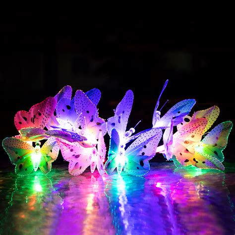 12x New Led Solar Butterfly Colorful String Fairy Lights For Outdoor