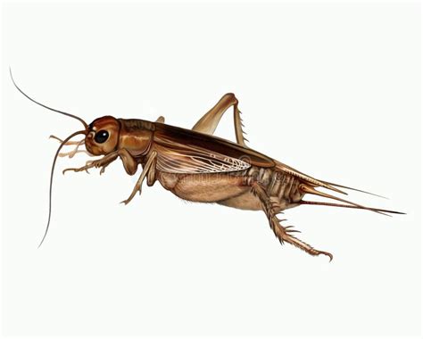 Cricket Gryllidae Realistic Drawing Stock Illustration Illustration