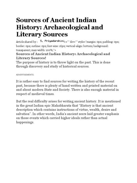 Sources Of Ancient Indian History Pdf Epigraphy Archaeology
