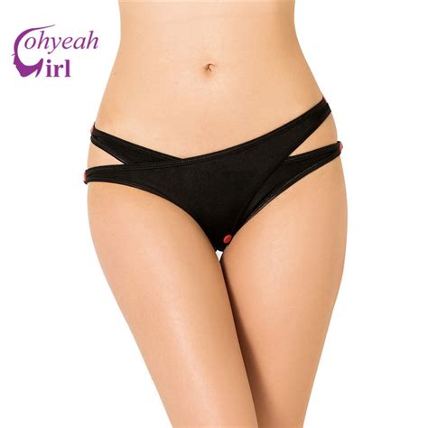 Pw5120 Ohyeahgirl Back Open Sexy Panties Women Bragas Blackred High Quality Sexy Underwear