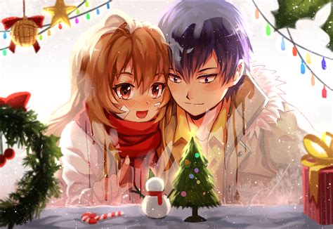 Toradora Taiga X Ryuji Christmas Romance Red Scarf Couple