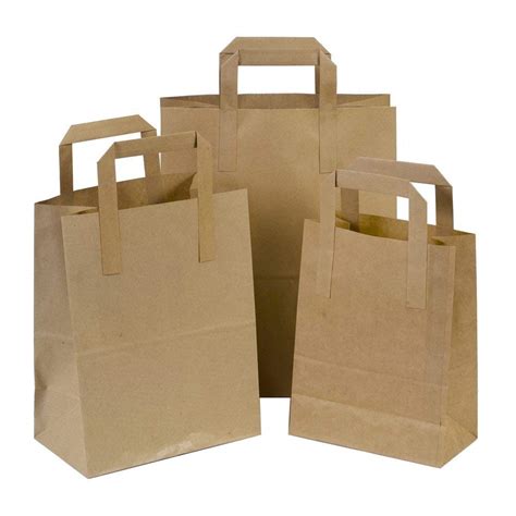 Brown Kraft Paper Bags With Handle Sml Catering Catering Packaging