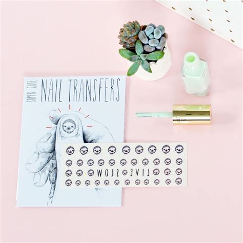 Sloth Nail Transfers Decals Nail Art Stickers Etsy Nails