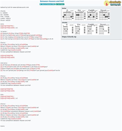 Chord Between Heaven And Hell Zakk Wylde Tab Song Lyric Sheet Guitar Ukulele Chords Vip