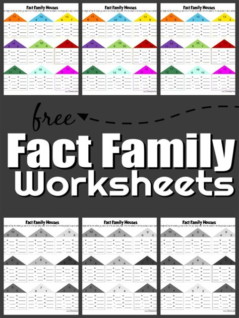 fact family worksheets  homeschool