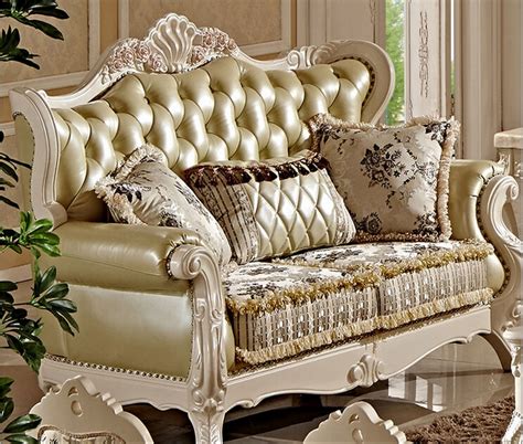 Sheesham sofa set for living room. Villa antique sofa set designs FC8800-in Living Room Sofas ...