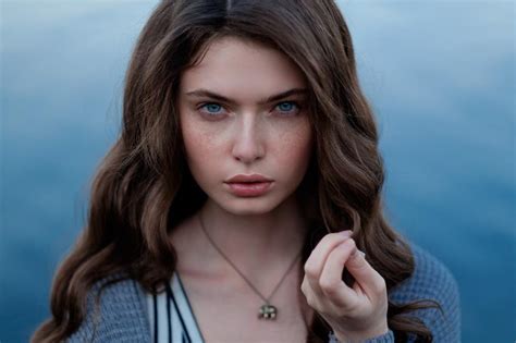But hers are more fascinating than the fact that they are not brown. Women, Model, Face, Portrait, Brunette, Blue Eyes ...
