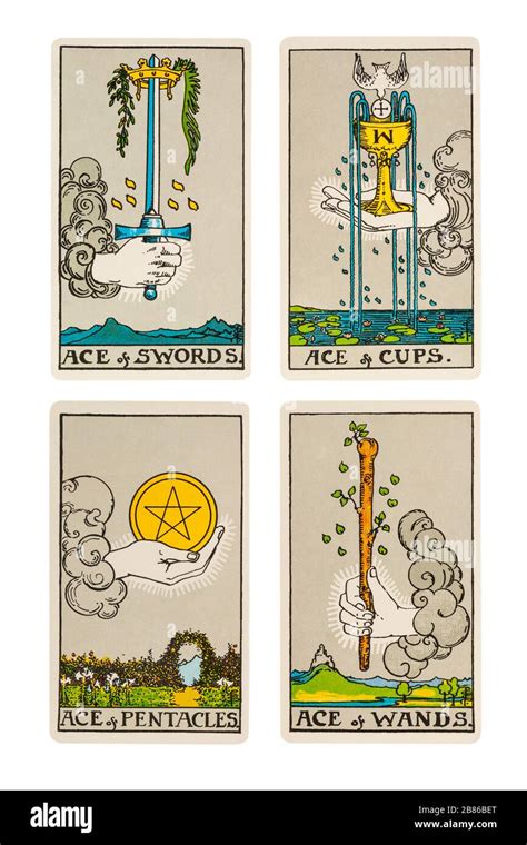 Set Of Aces Rider Tarot Cards Designed By Pamela Colman Smith Under