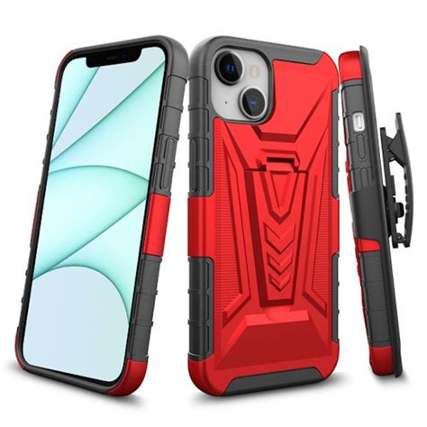 3 In 1 Advanced Armor Hybrid Case With Belt Clip Holster For Iphone 13