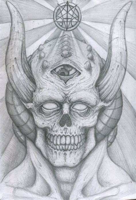 Demon Sketch Demon Drawings Skull Art Drawing Scary Drawings