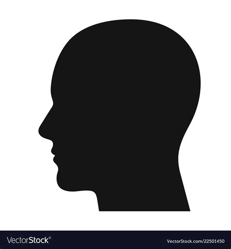 Human Head Profile Black Shadow Silhouette Vector Image