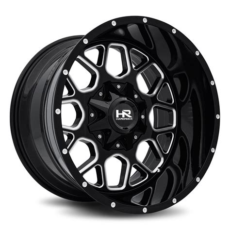Hardrock Offroad H705 20x12 Gloss Black Milled Hardrock Offroad Wheels