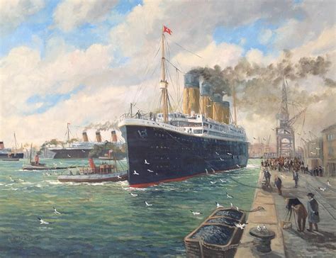 Titanic Leaving Southampton Painting By Richard Wood Pixels