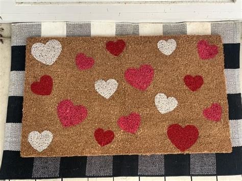 Valentines Day Coir Doormat Heart Doormat Love Welcome Mat