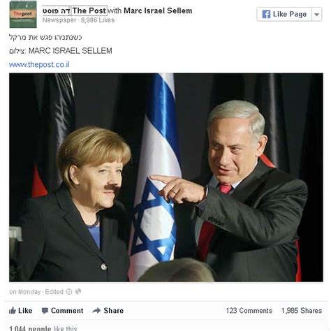 La Moustache Dangela Merkel Fait Polémique En Israël Elle