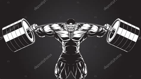 Illustration Bodybuilder With A Barbell Stock Vector By ©andrey