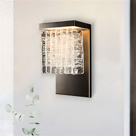 Beveled Crystal Panel Wall Light Fixture Minimalist Led Sconce Lighting