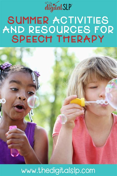 Summer Speech Therapy Activities And Resources This Post Is All About