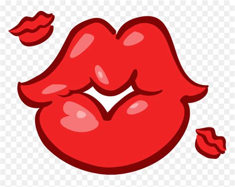 Vector Illustration Of Mouth Lips Blowing Kisses Cartoon Lips Blowing