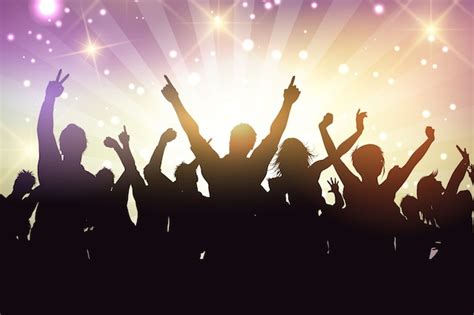 Free Vector Silhouette Of A Party Crowd