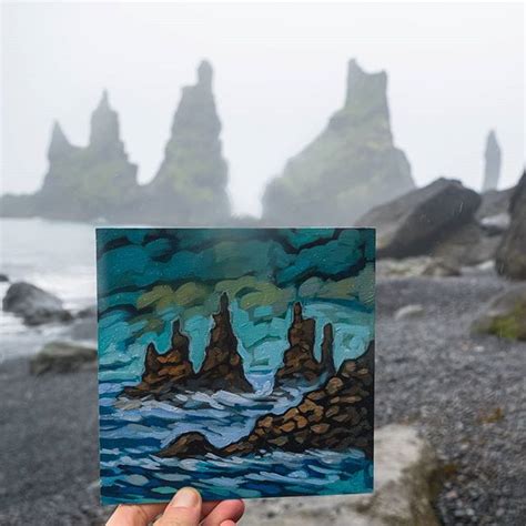Vik Iceland Travel Painting Acrylic Painting On Gessobord