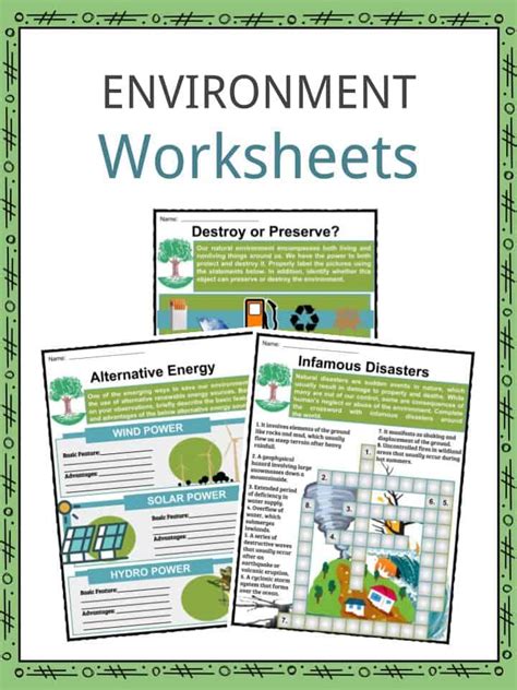 Environment Facts, Worksheets, Man-Made Damages & Saving The Earth