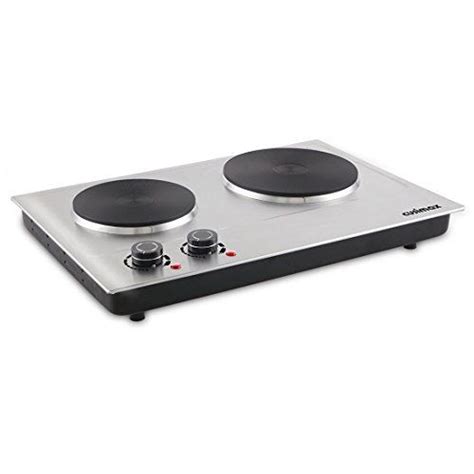 Cusimax 1800w Double Hot Plate Stainless Countertop Burner Silver