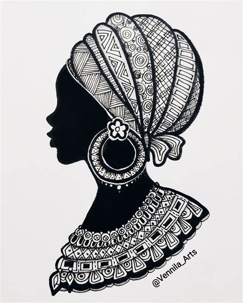 Africanwomensilhouette Africangirlart Girlart Girldrawing Pen Art Drawings Zentangle