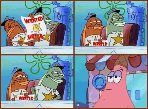 Police Spongebob Patrick Bob Léponge Wanted Memes Image  Animé