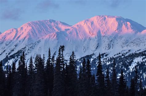 Pine Pass Beautiful Landscapes Winter Sunset Natural Landmarks