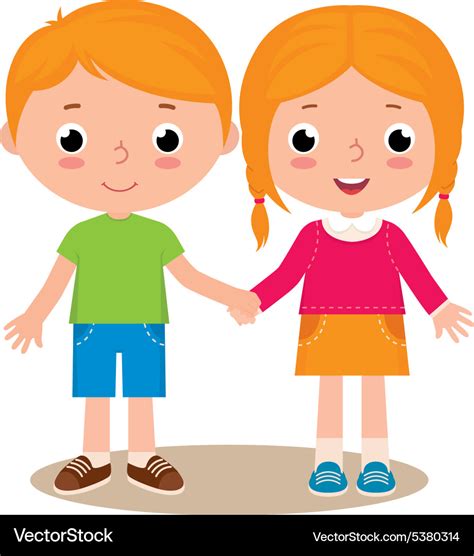 Two Friends Boy And Girl Royalty Free Vector Image