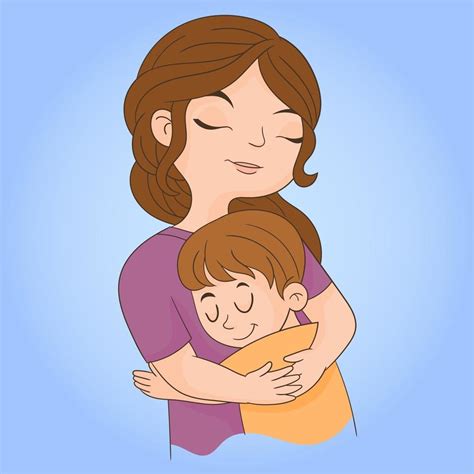 Hijo Abrazando A La Madre 1967218 Vector En Vecteezy