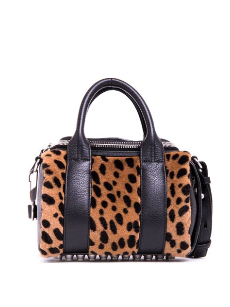 Alexander wang alpha soft black shiny leather bucket bag. Alexander Wang - Rockie Mini leather and fur bag - bowling ...